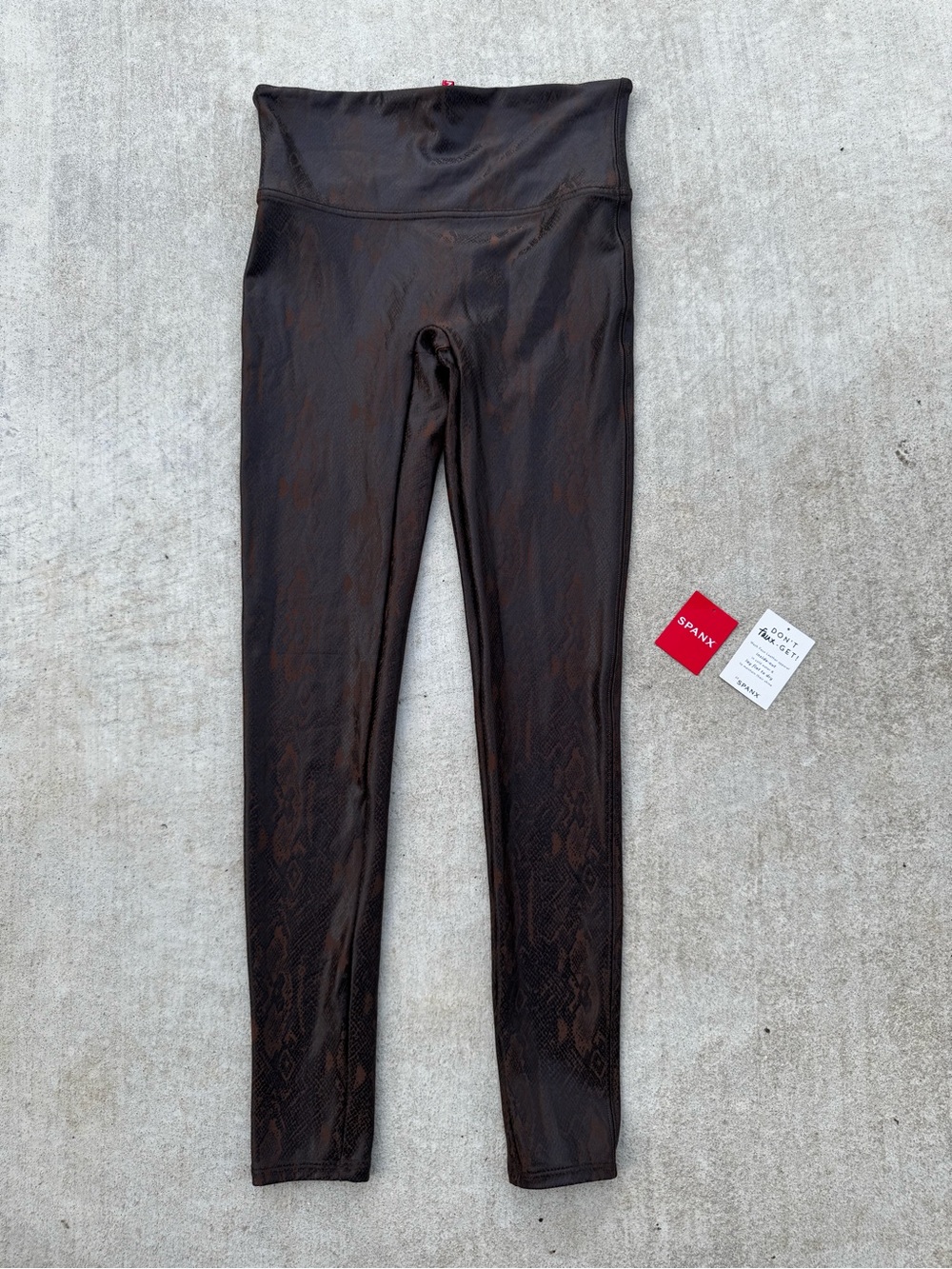 SPANX Brown Snakeskin Leggings